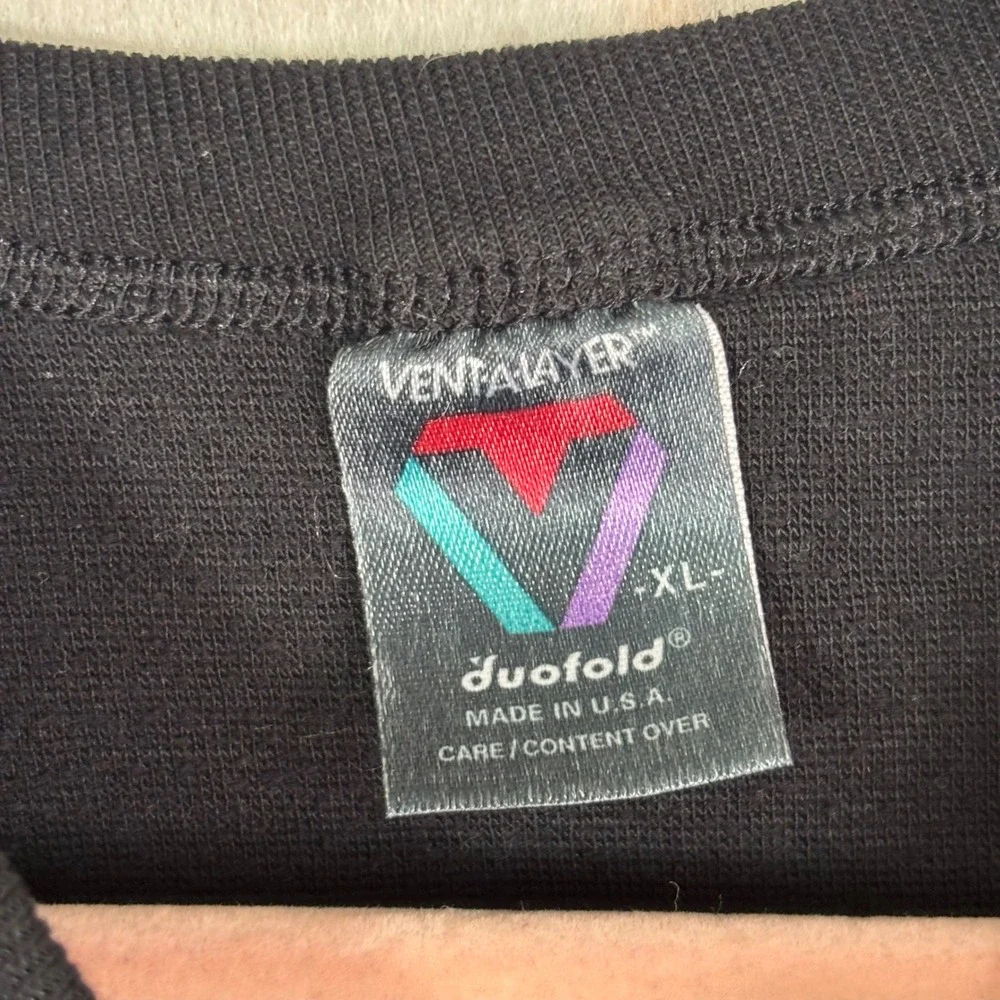 VTG Duofold Ventalayer Base Layer Top Mens XL Black‎ Mesh Vent Thermal USA